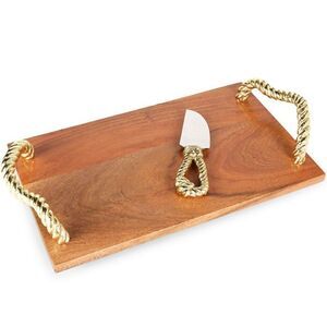 MICHAEL ARAM 2-Piece Rope Cheese Board & Knife Set NEW IN BOX SEALED